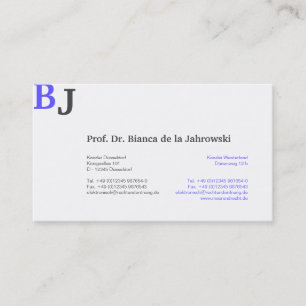 Carte De Visite Monogramme bleu