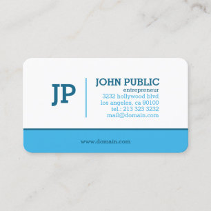 Carte De Visite Monogramme bleu moderne