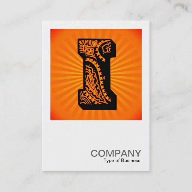 Carte De Visite Monogramme carré - Paisley Sunburst - I (Devant)