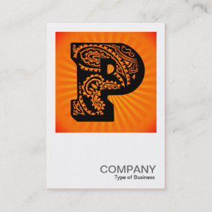Carte De Visite Monogramme carré - Paisley Sunburst - P