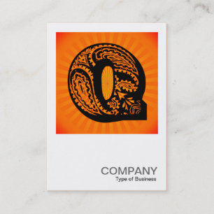 Carte De Visite Monogramme carré - Paisley Sunburst - Q