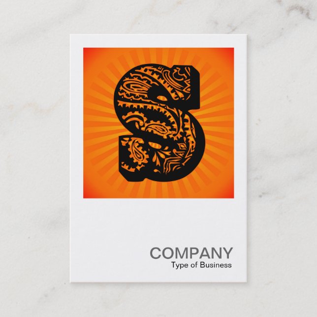 Carte De Visite Monogramme carré - Paisley Sunburst - S (Devant)