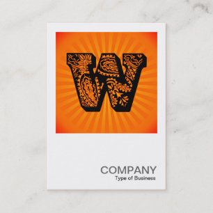 Carte De Visite Monogramme carré - Paisley Sunburst - W