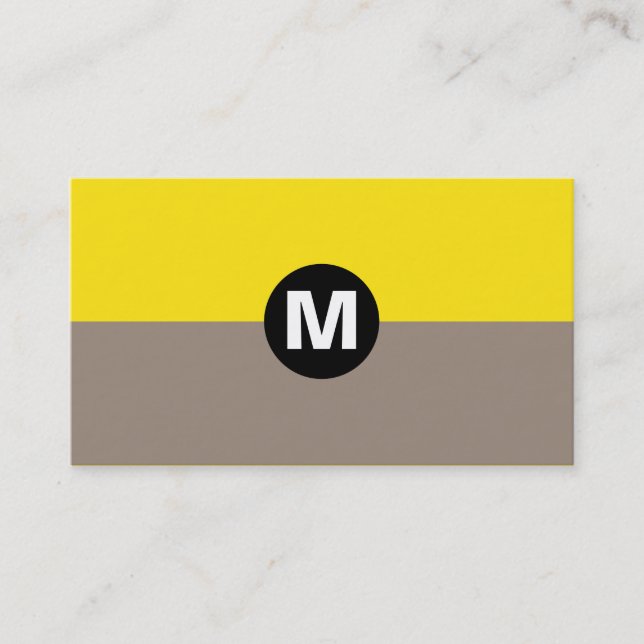 Carte De Visite Monogramme central - 2 tonalités et jaune (Devant)