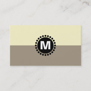 Carte De Visite Monogramme central v2 - Lt Brown et crème 2tonique