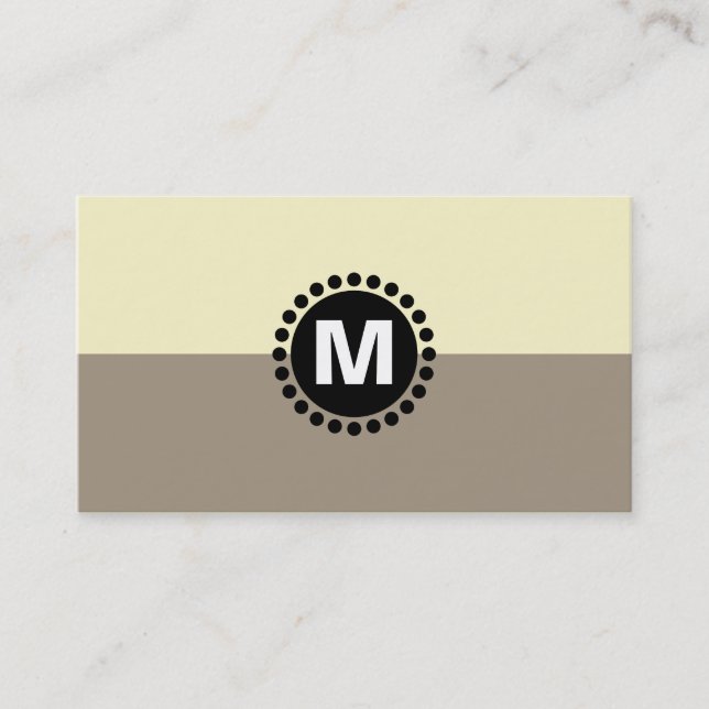 Carte De Visite Monogramme central v2 - Lt Brown et crème 2tonique (Devant)