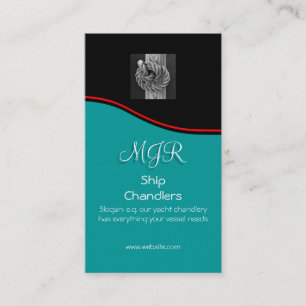 Carte De Visite Monogramme, Chandlers Rope Knot sur bois, crosse r