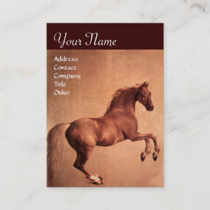 Carte De Visite MONogramme CHEVAL ROUGE