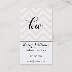 Carte De Visite Monogramme   Chevron