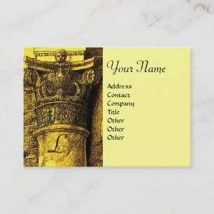 Carte De Visite MONOGRAMME CLASSIQUE 2, jaune vif