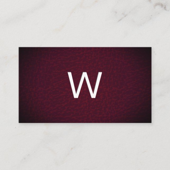 Carte De Visite Monogramme classique | Cuir Vignette (Devant)