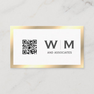 Carte De Visite Monogramme classique Gold Executive   CODE QR
