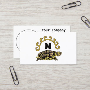 Carte De Visite Monogramme coloré de tortue coulissantes Cumberlan