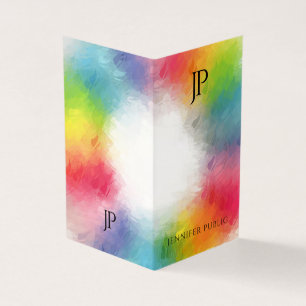 Carte De Visite Monogramme coloré Moderne Élégant Modèle tendance