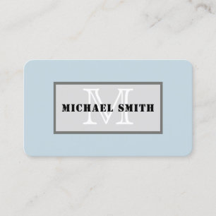 Carte De Visite Monogramme Columbia Arrière - plan couleur solide