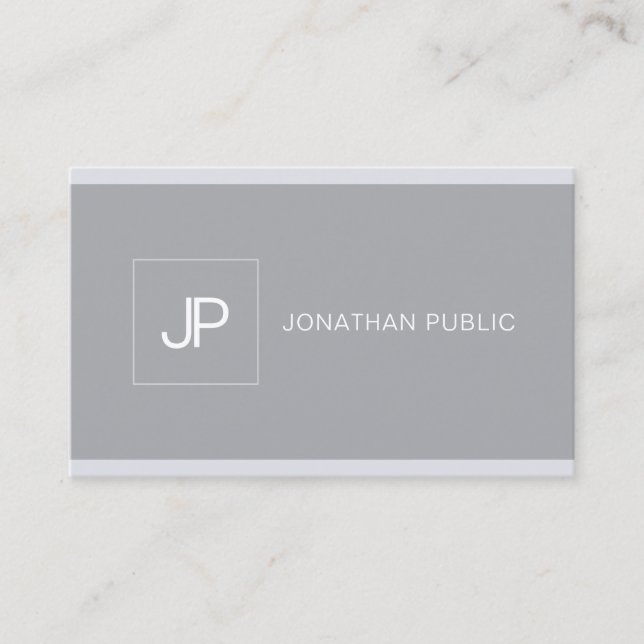 Carte De Visite Monogramme Créatif Professionnel Moderne Simple Gr (Devant)