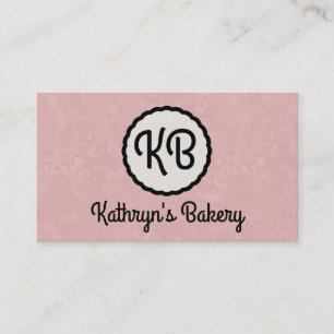 Carte De Visite Monogramme   Cutesy (rose)