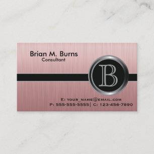 Carte De Visite Monogramme d'acier Ruby Brush
