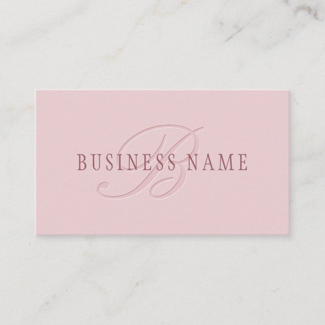 Carte De Visite Monogramme d'aspect élégant | Or rose (Devant)