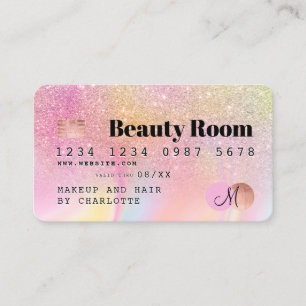 Carte De Visite Monogramme de beauté en marbre parties scintillan