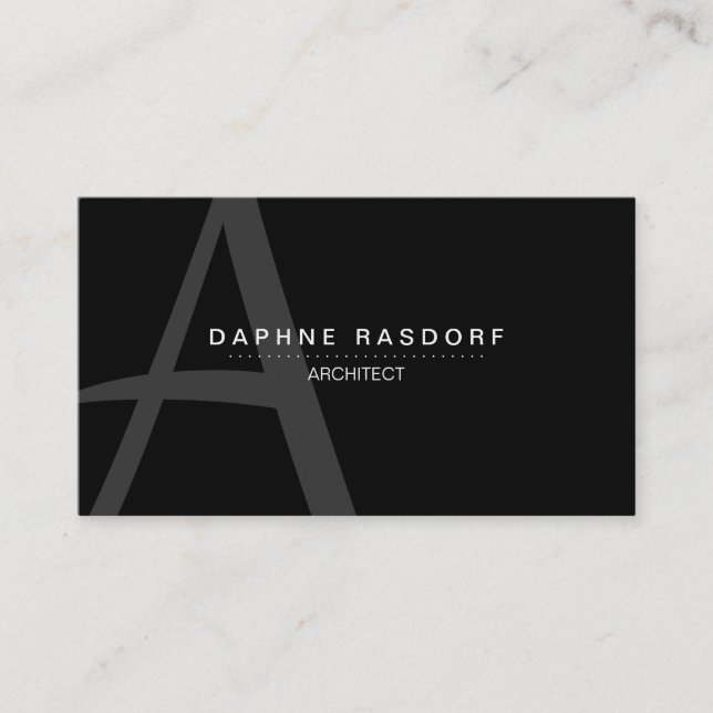 Carte De Visite Monogramme de blanc de PurePro No8B (Devant)