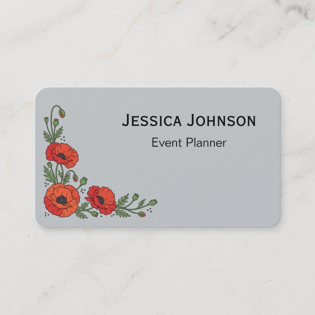 Carte De Visite Monogramme de bordure florale chic (Devant)