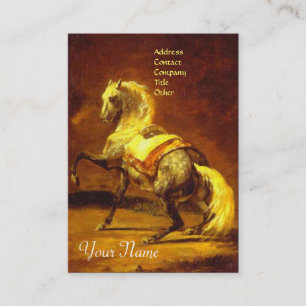 Carte De Visite MONogramme DE CHEVAL GRAY REMPLI