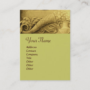 Carte De Visite MONOGRAMME DE CORNUCOPIE, jaune or clair
