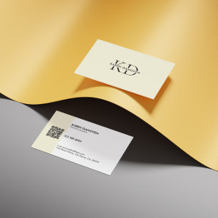 Carte De Visite Monogramme de crème moderne professionnel