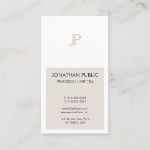 Carte De Visite Monogramme de design minimaliste tendance et élé
