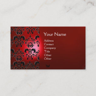 Carte De Visite MONOGRAMME DE DOMMASQUES CIRE rouge