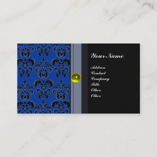 Carte De Visite MONOGRAMME DE DOMMASSE DE CLASSE bleu gris bleu to (Devant)