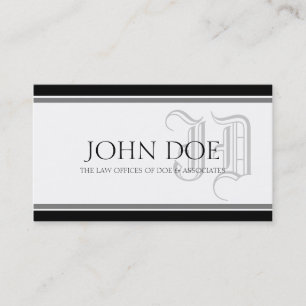 Carte De Visite Monogramme de fantaisie argenté de mandataire