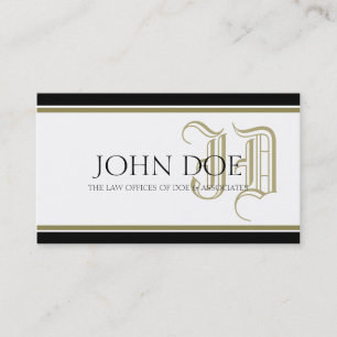 Carte De Visite Monogramme de fantaisie d'or de mandataire