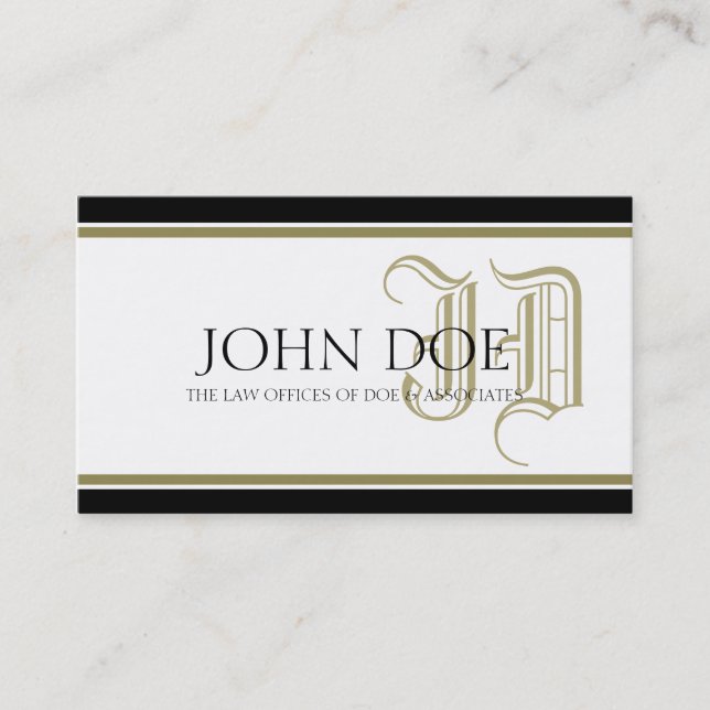 Carte De Visite Monogramme de fantaisie d'or de mandataire (Devant)