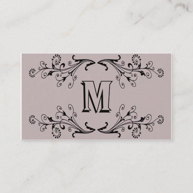 Carte De Visite monogramme de flourish (Devant)