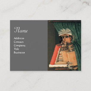 Carte De Visite MONOGRAMME DE LA BIBLIOTHÈQUE, gris