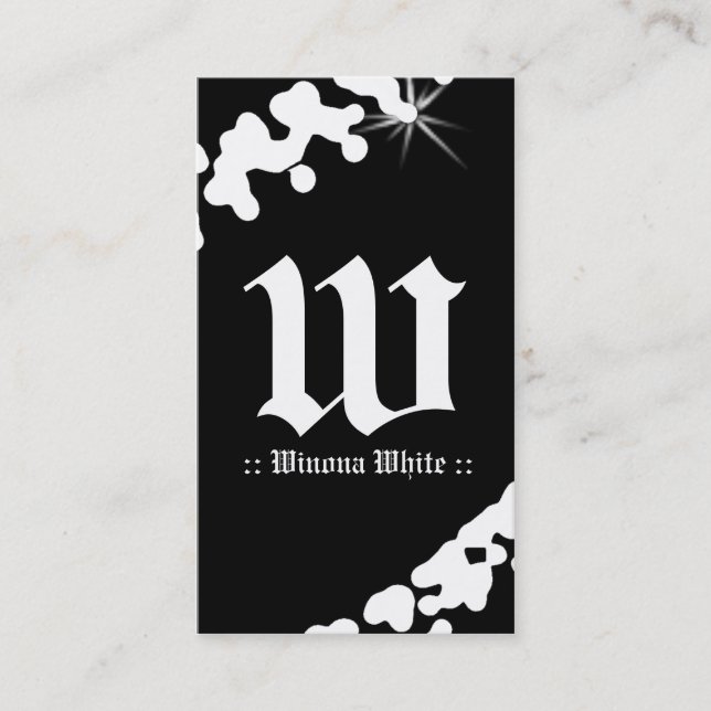Carte De Visite MONOGRAMME de la LUEUR VACILLANTE 311-WHITE (Devant)