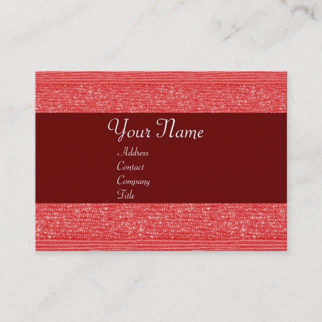 CARTE DE VISITE MONOGRAMME DE LA MODE ROUGE (Devant)