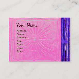 Carte De Visite MONOGRAMME DE L'ÉTOILE DU MATIN, bleu rose