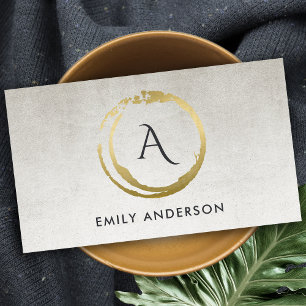 CARTE DE VISITE MONOGRAMME DE LOGO DE BROUILLE D'OR GRAY