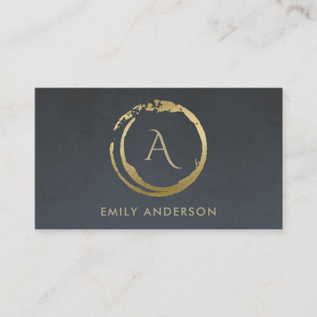 CARTE DE VISITE MONOGRAMME DE LOGO DE BROUILLE D'OR GRAY (Devant)