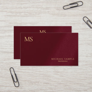 Carte De Visite Monogramme de luxe en texte d'or épais et élégant