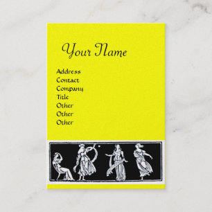 Carte De Visite MONOGRAMME DE MODE ANTIQUE, or métallique, jaune