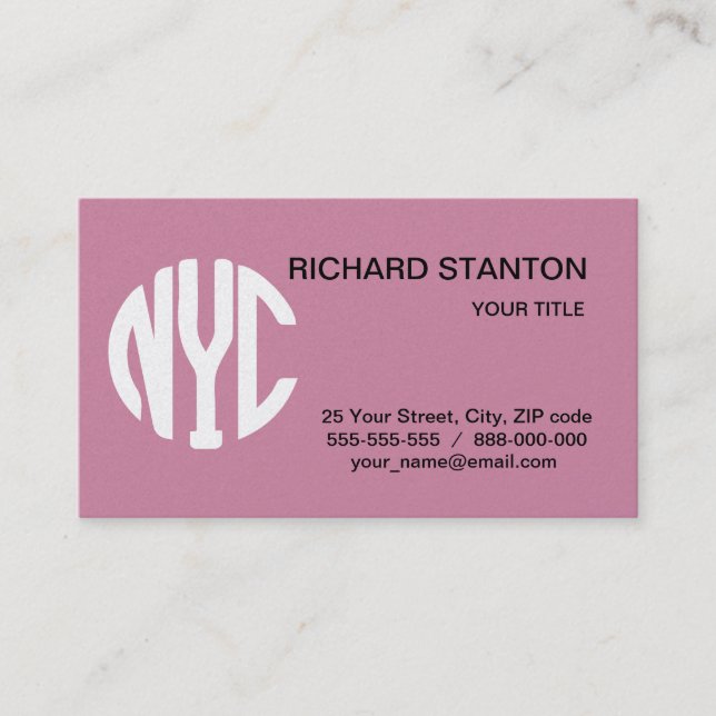 Carte De Visite monogramme de New York (Devant)