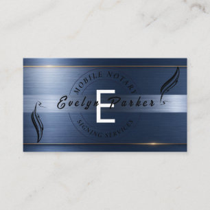 Carte de visite monogramme de notaire mobile moder