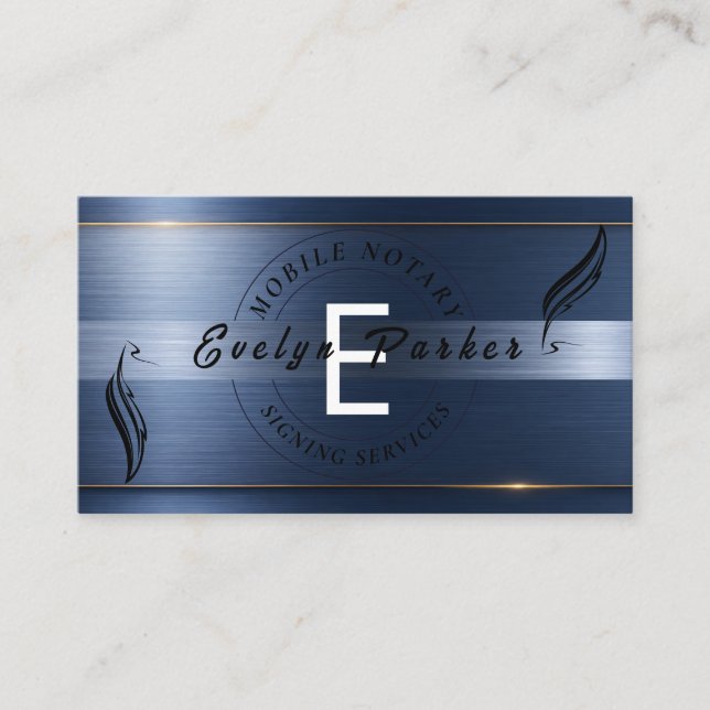 Carte de visite monogramme de notaire mobile moder (Devant)