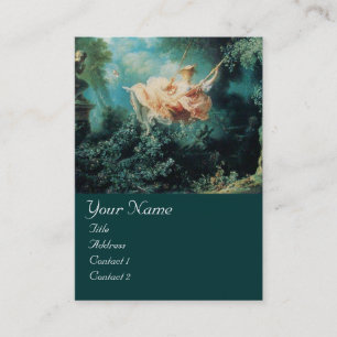 Carte De Visite MONOGRAMME DE PASSAGE, Rose Vert