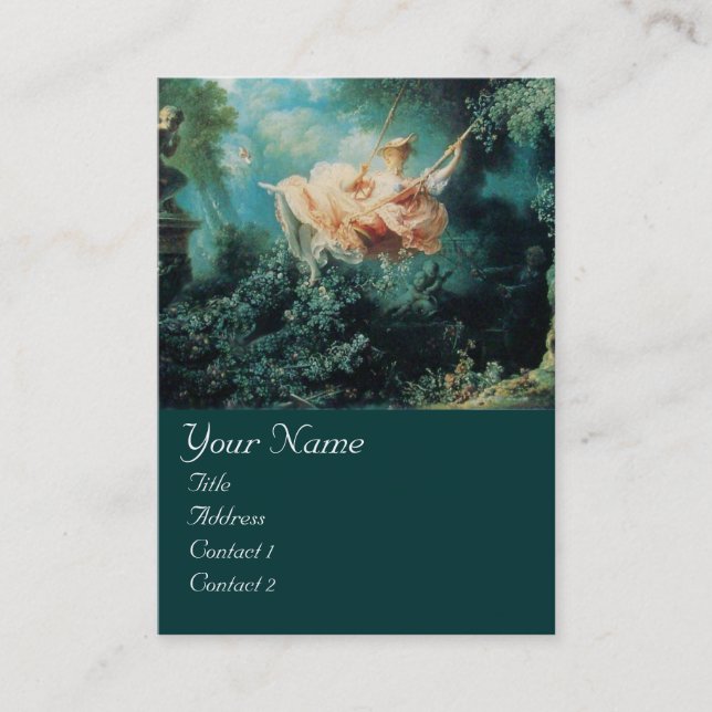 Carte De Visite MONOGRAMME DE PASSAGE, Rose Vert (Devant)