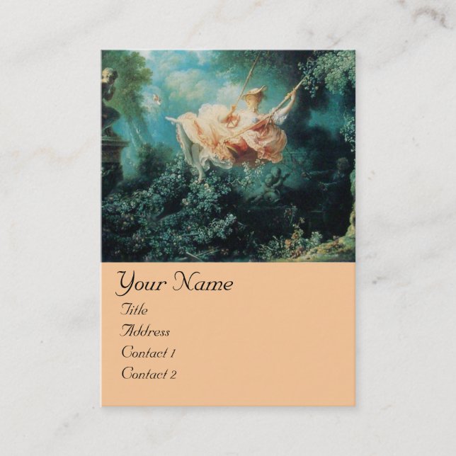 Carte De Visite MONOGRAMME DE PASSAGE, Rose Vert (Devant)